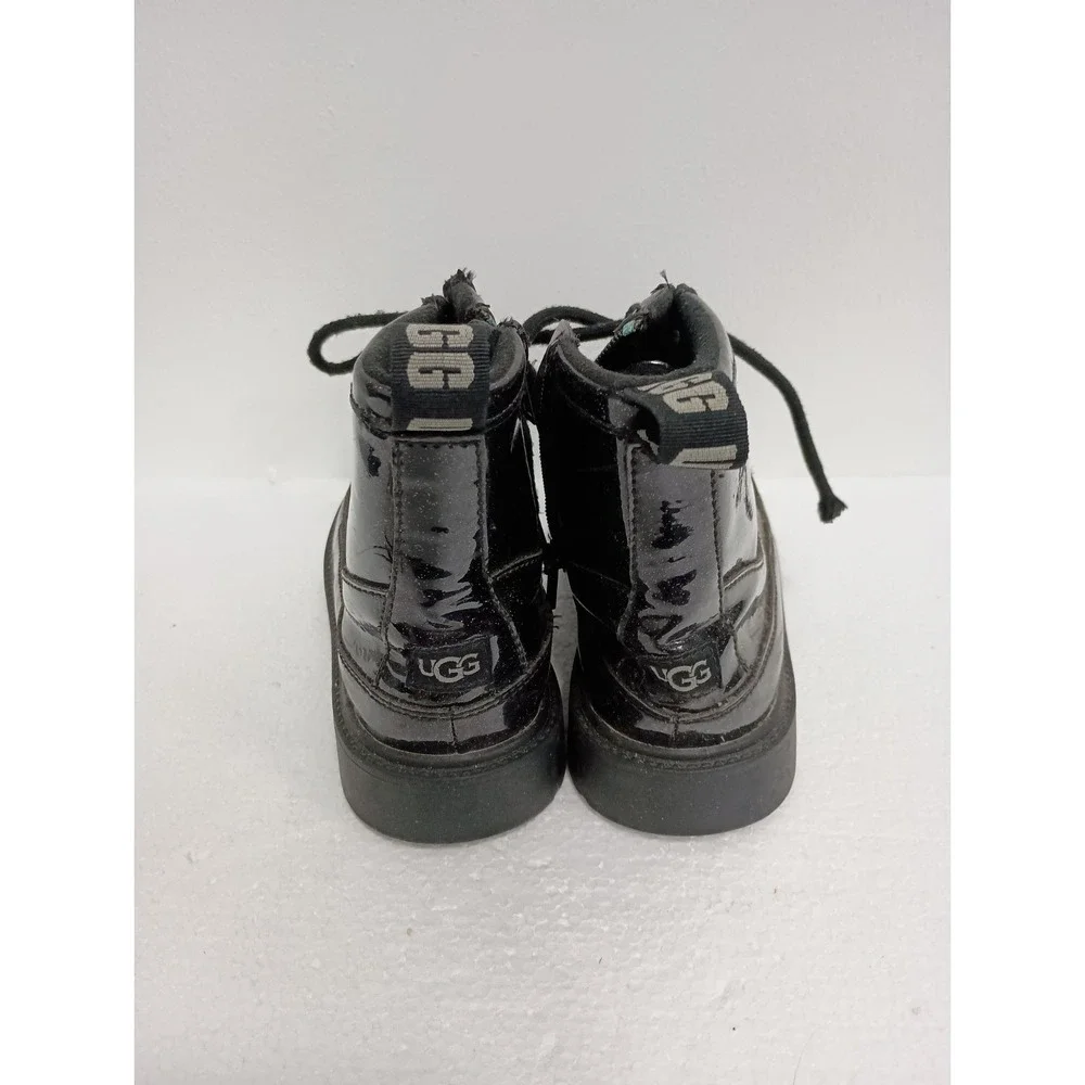 UGG‎ Robbley Glitter Combat Boots Girls Size 1 Black Chunky Outdoor Shoes